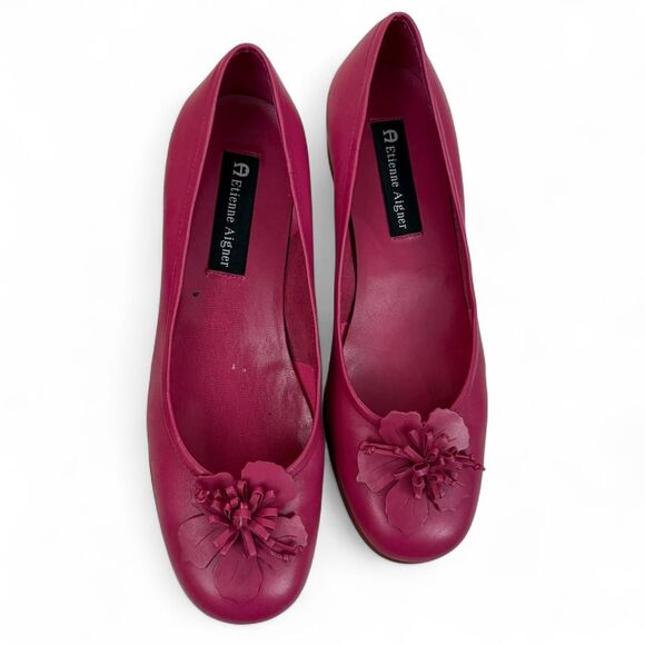 Vintage Etienne Aigner Italian Hot Pink leather Courts - 7.5 - Picture 1 of 4